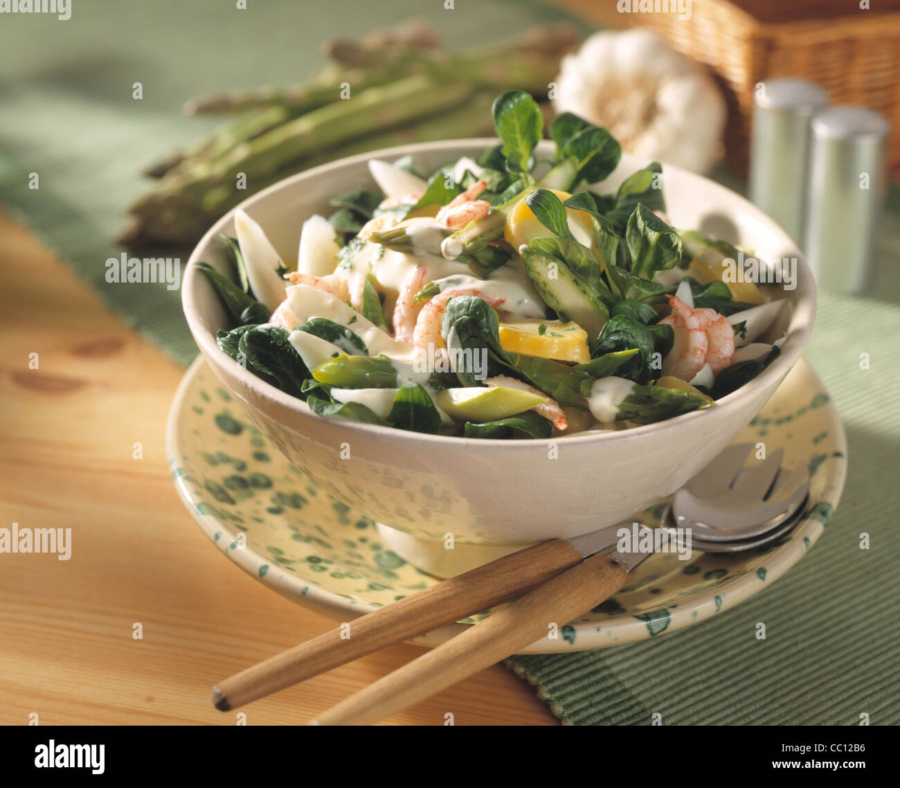 Potato salad with asparagus Stock Photo