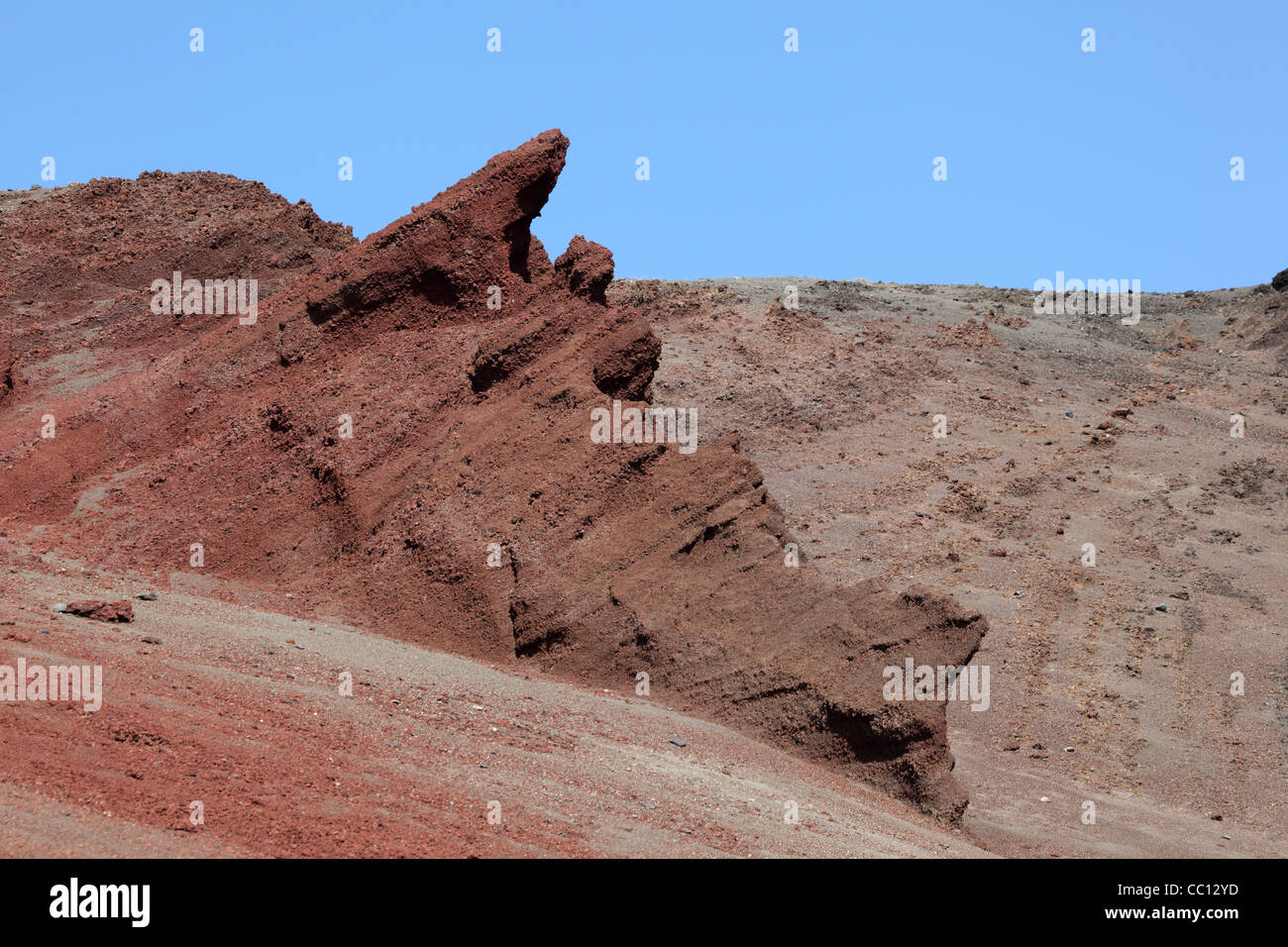 Volcanic structures on Canary Island Lanzarote, Spain Stock Photo
