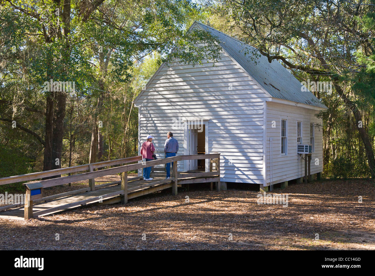 Old schoolhouse at the Tallahassee Museum in tallahassee Florida Stock Photo