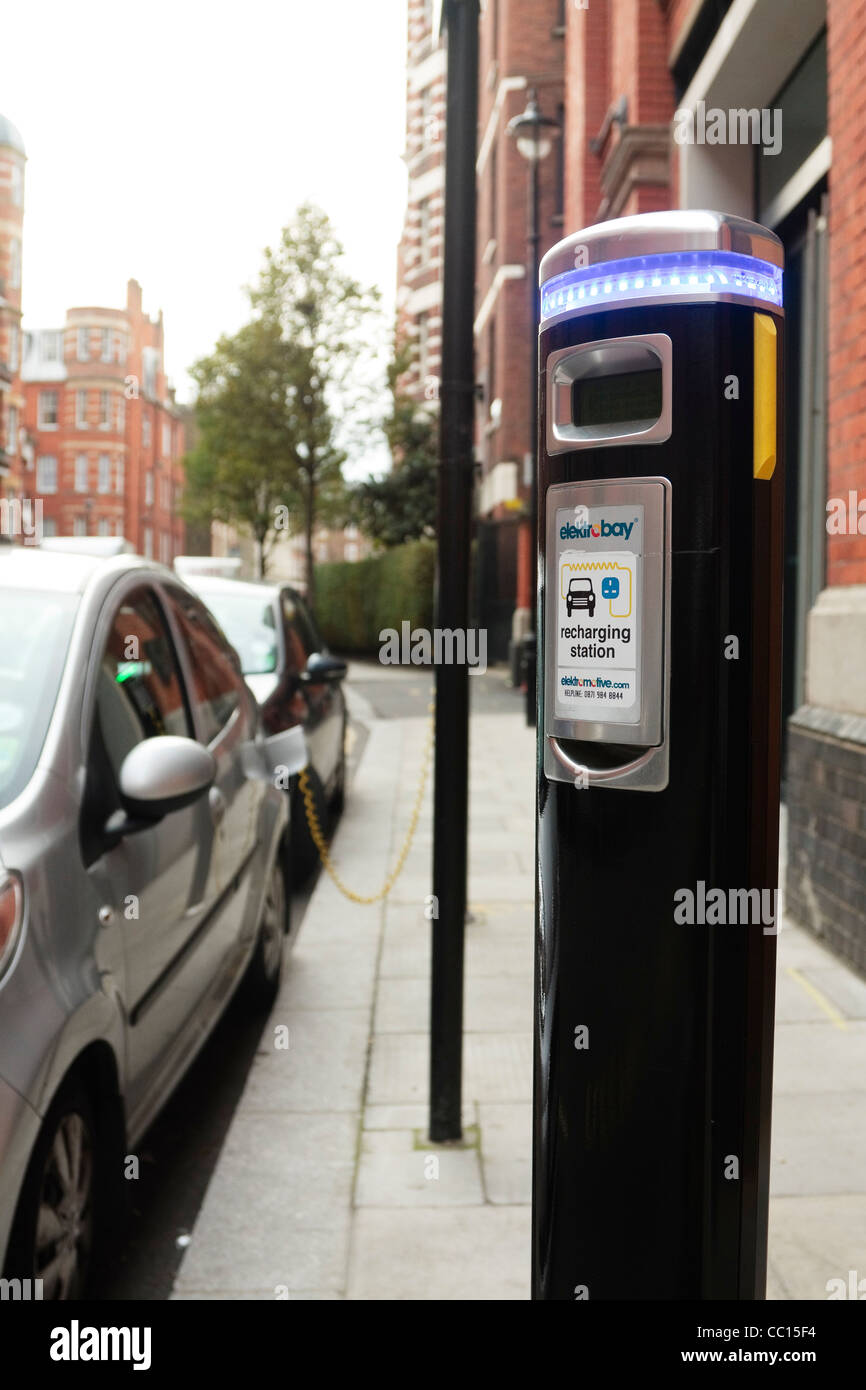 A close-up of an electric car charging point, London, UK Stock Photo