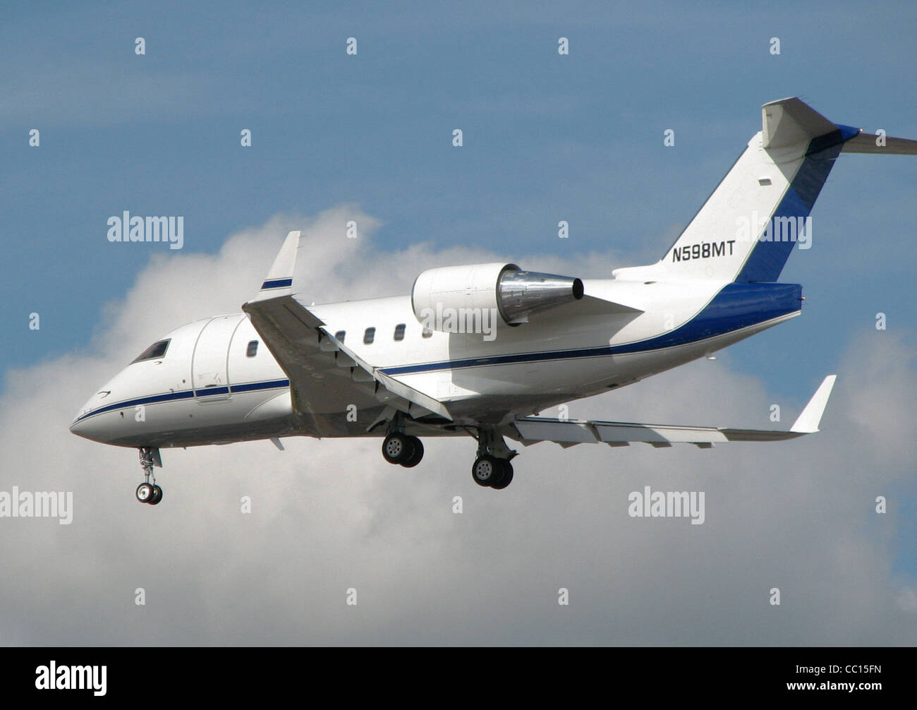 Bombardier Cl-600 Business Jet (Us Registration N598mt) At London Heathrow  Airport, England Stock Photo - Alamy