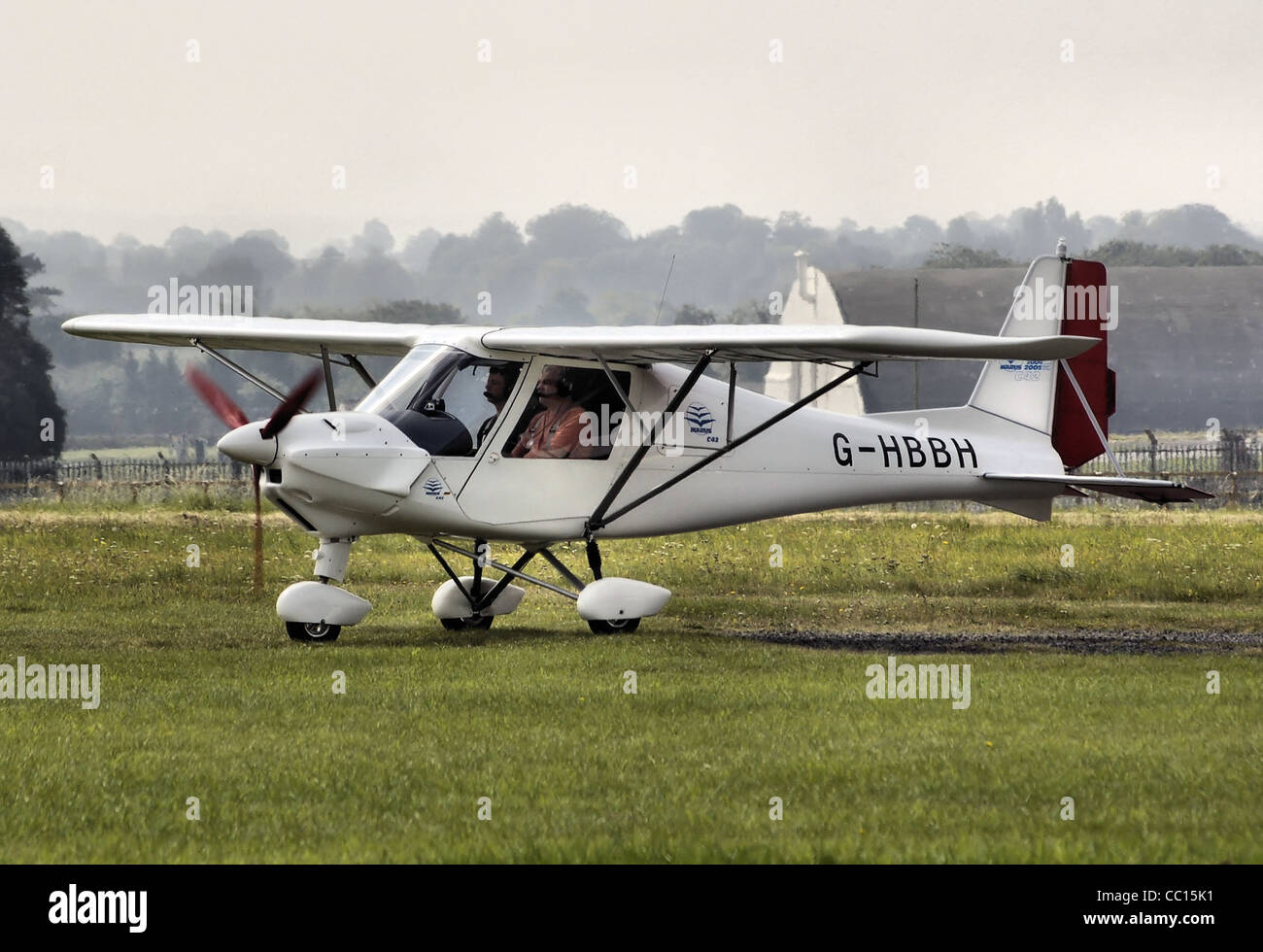 Light aircraft Comco Ikarus C42 Cyclone stands by at the airport, Hoexter  Holzminden airfield, Raeuschenberg, Hoexter, Weserbergland, North Stock  Photo - Alamy