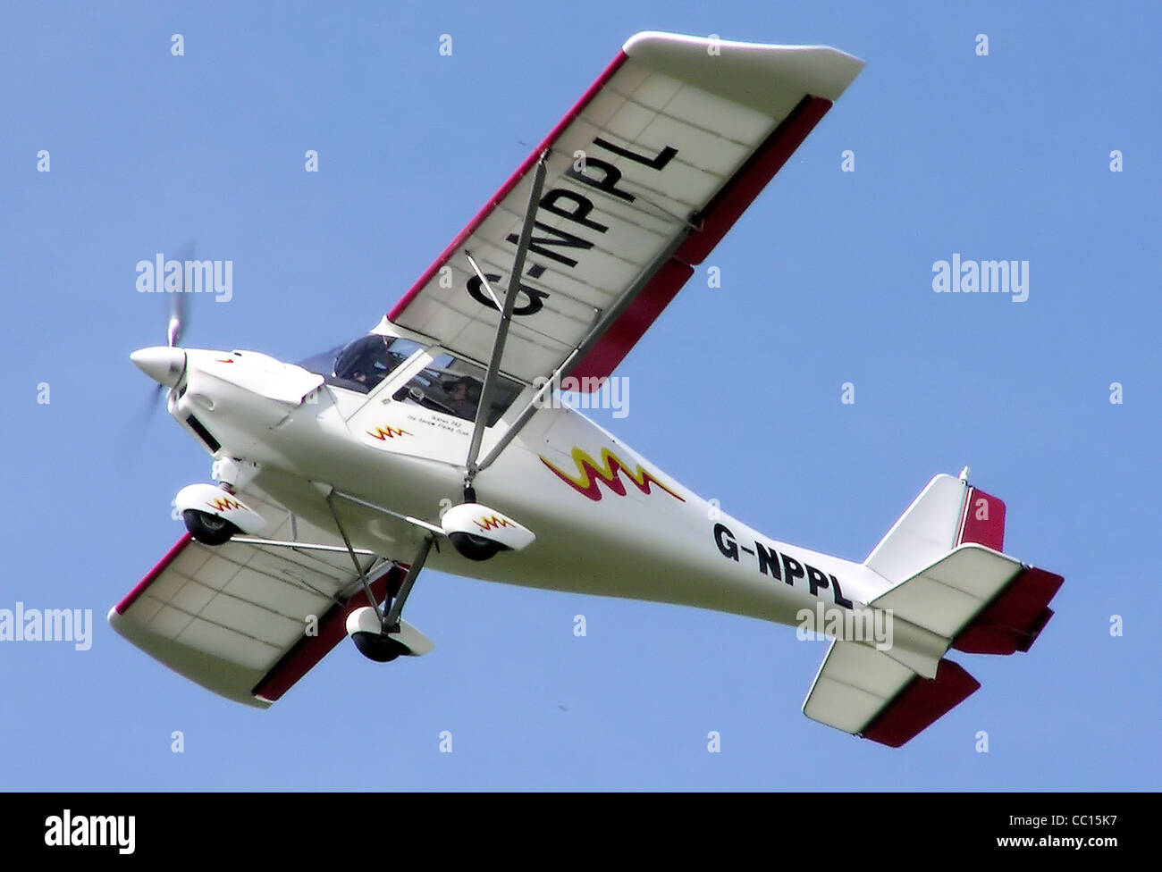 Ikarus C42 FB100 microlight (G-NPPL) at Kemble Airfield, Gloucestershire, England. Stock Photo