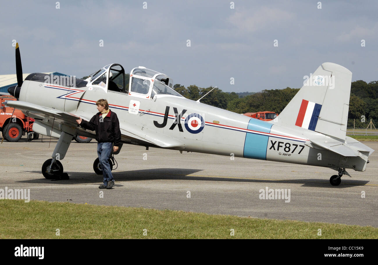 Percival P.56 Provost T1 (XF877, JX, G-AWVF) at Kemble Airport Open Day Stock Photo