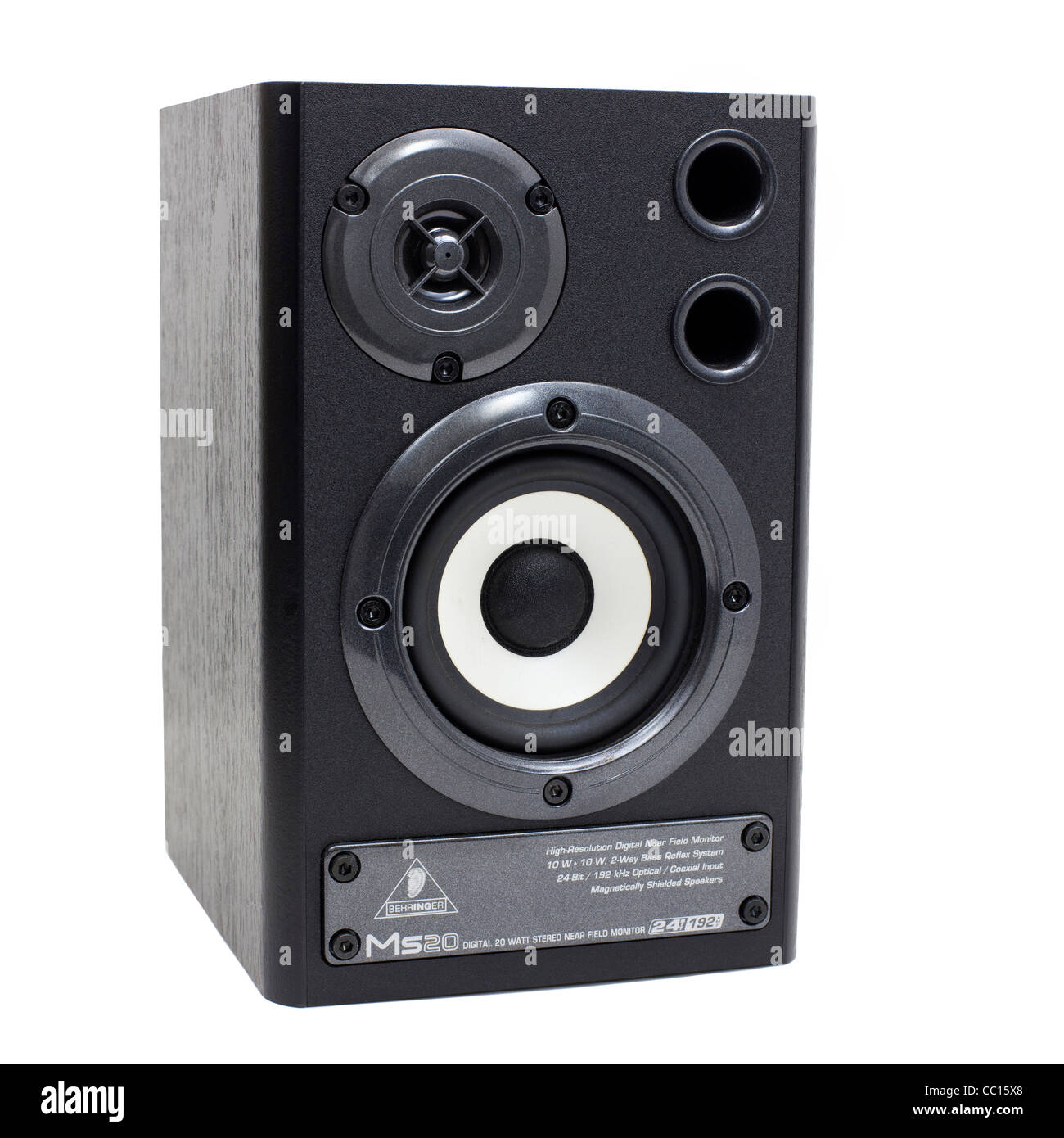 DIGITAL MONITOR SPEAKERS MS2 Product retail shots against pure white background in under studio lighting. Stock Photo