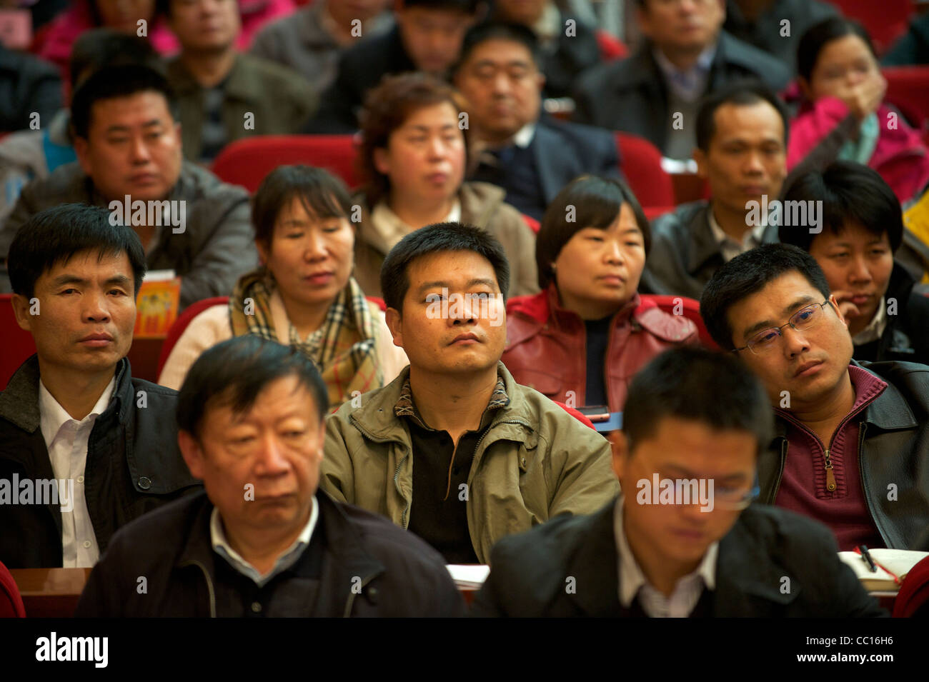 Cadre students attend a lecture in Beijing Communist Party School in Beijing, China. 21-Nov-2011 Stock Photo