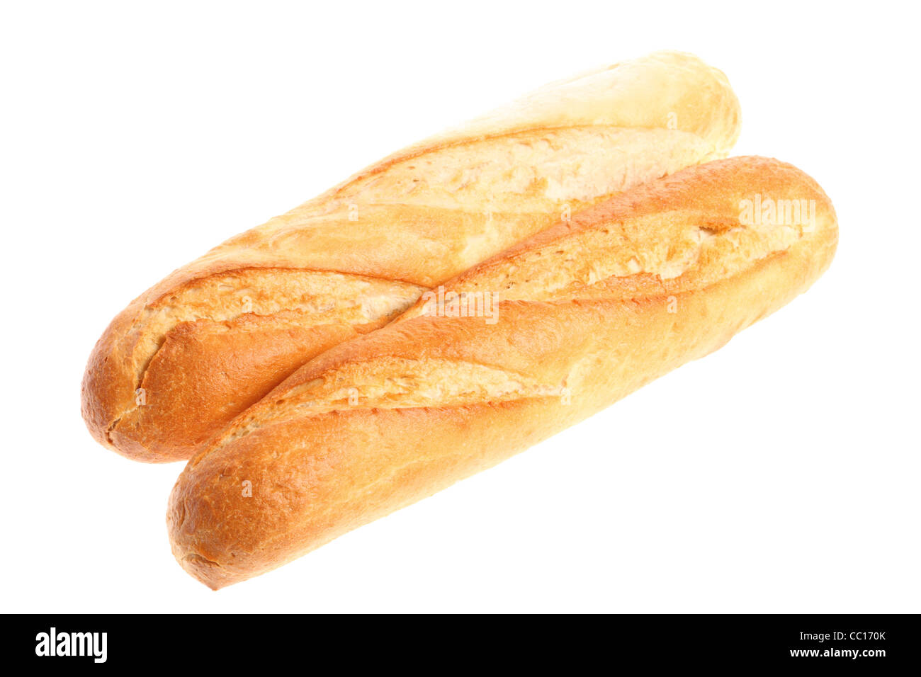 french baguettes on white background Stock Photo - Alamy