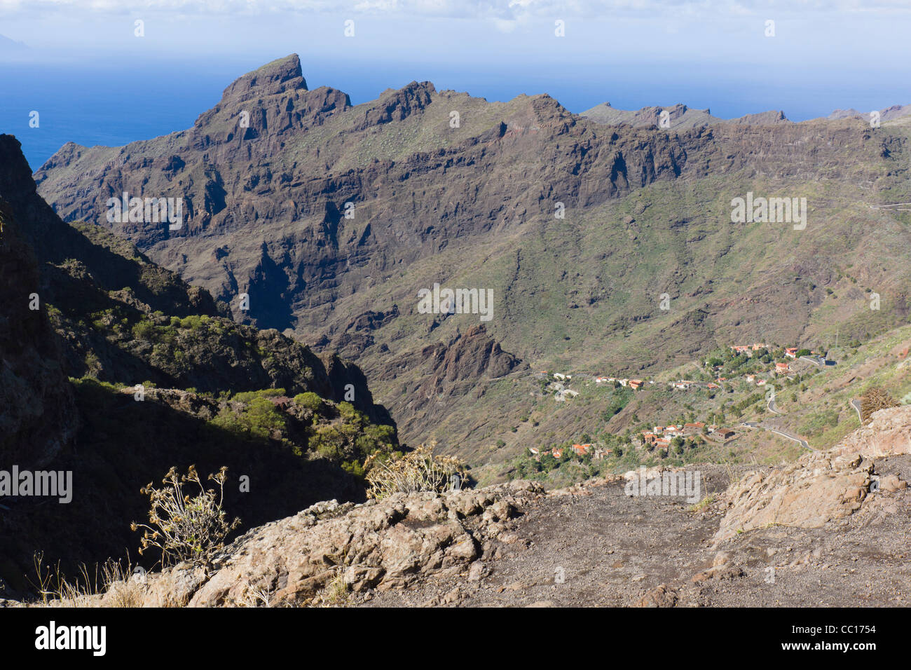 Masca, mountain showcase tourism village in Buenavista del Norte region of Tenerife. Stock Photo