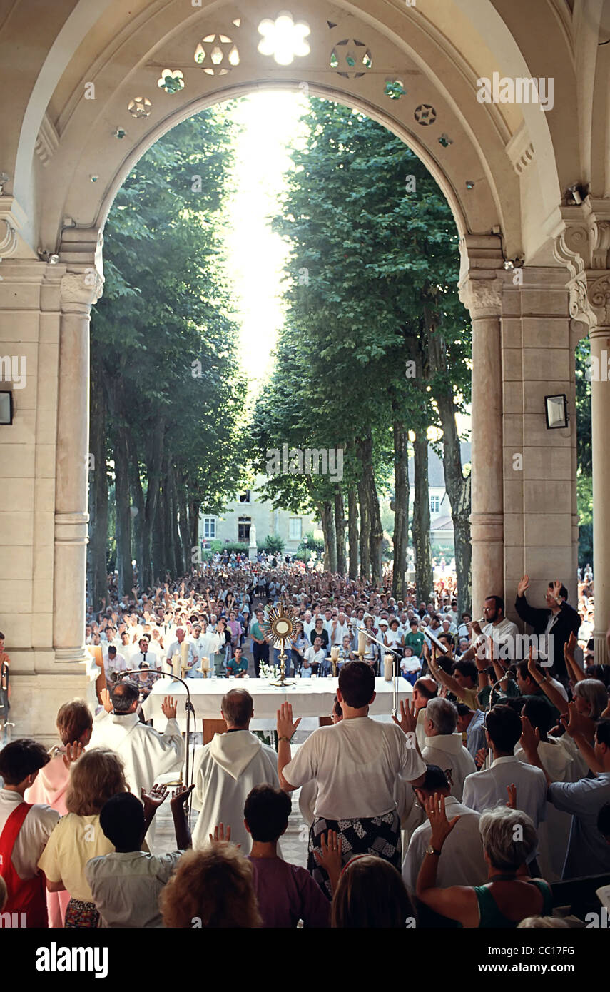 Eucharistic Blessing in Paray Le Monial, France Stock Photo