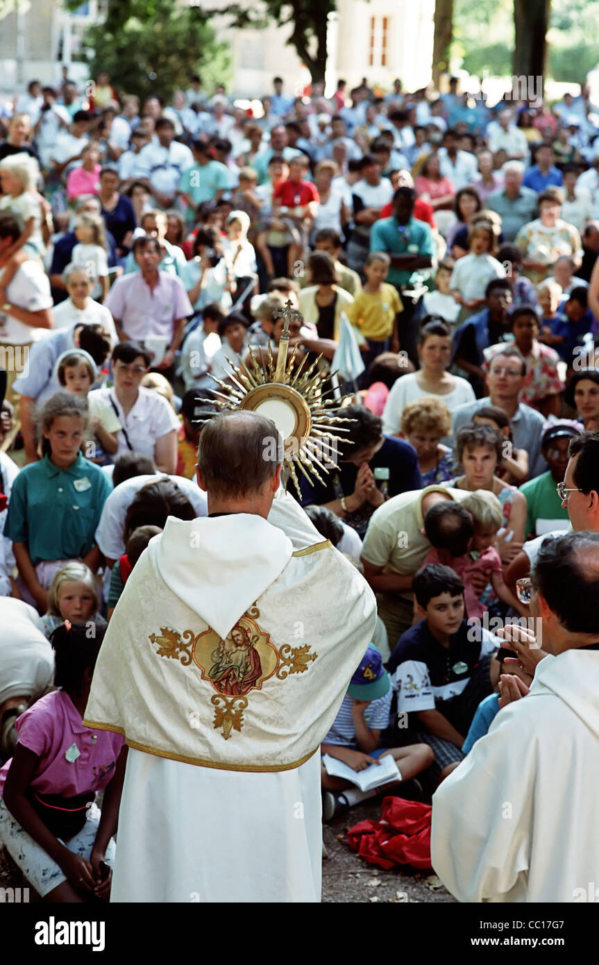 Eucharistic Blessing in Paray Le Monial, France Stock Photo