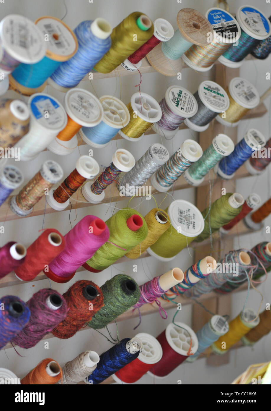 Cotton, threads and reels Stock Photo