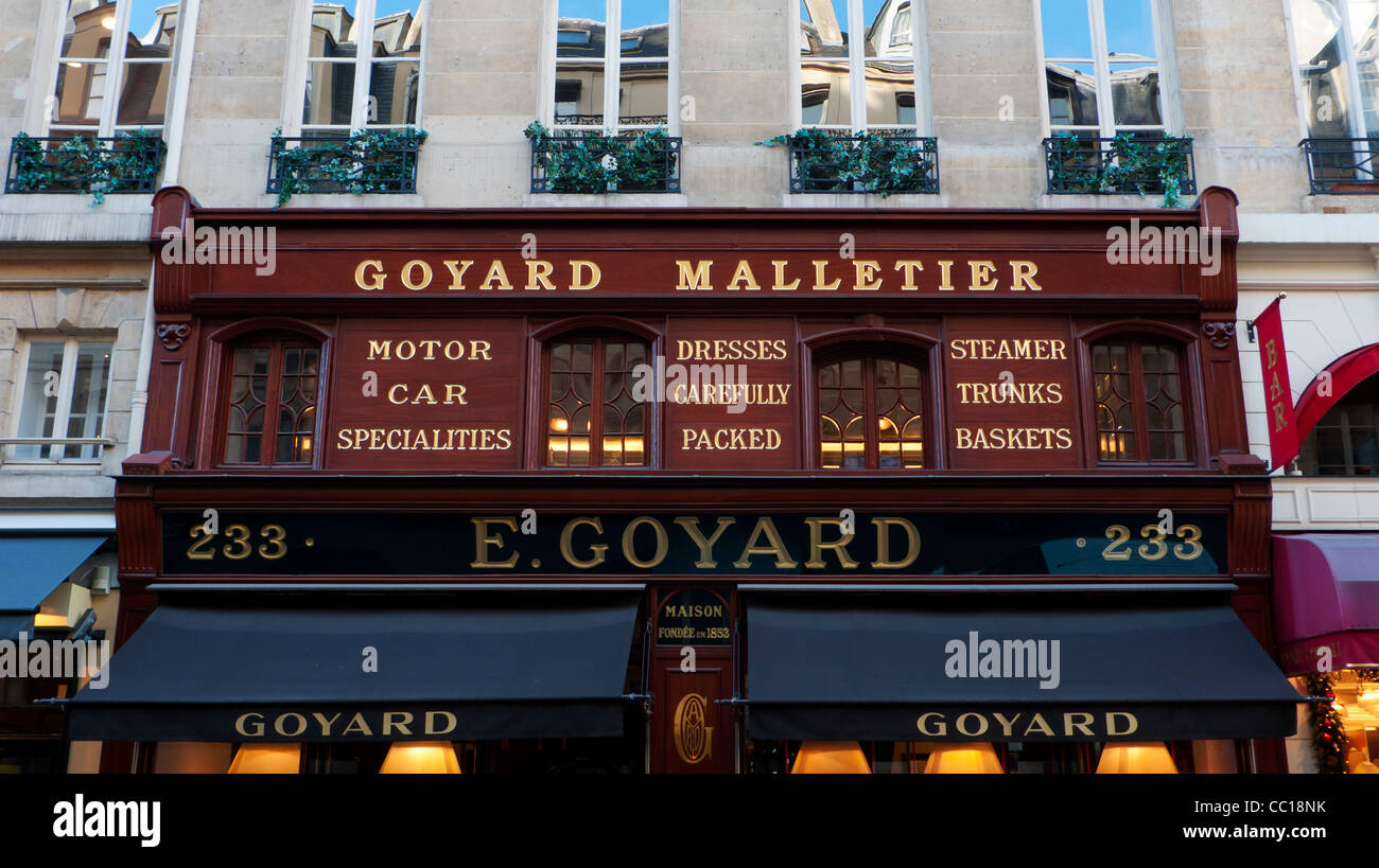 Exterior of Goyard luggage manufacturer, Rue St Honore, Paris, France Stock  Photo - Alamy