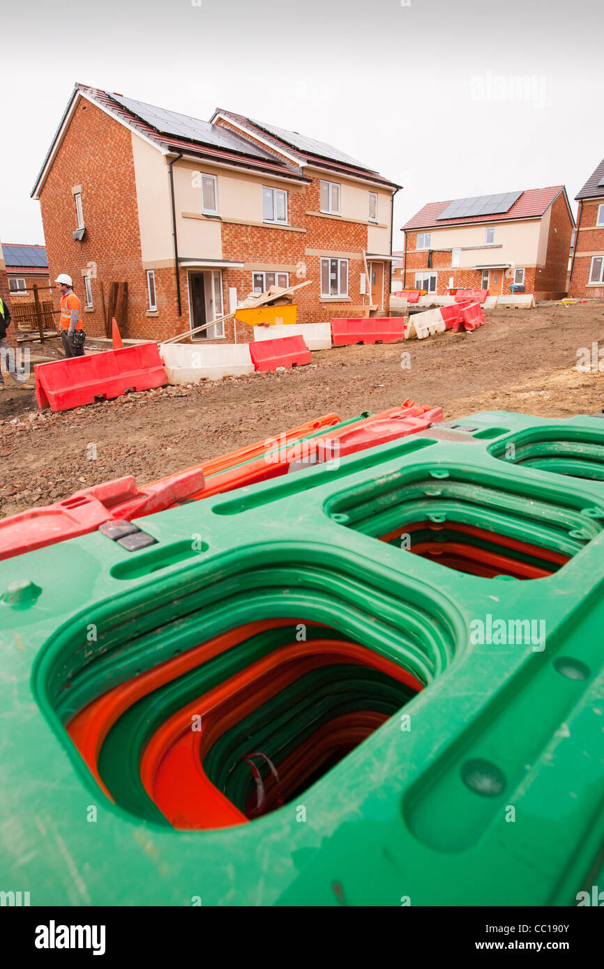 A green build housing development in Sunderland, UK Stock Photo