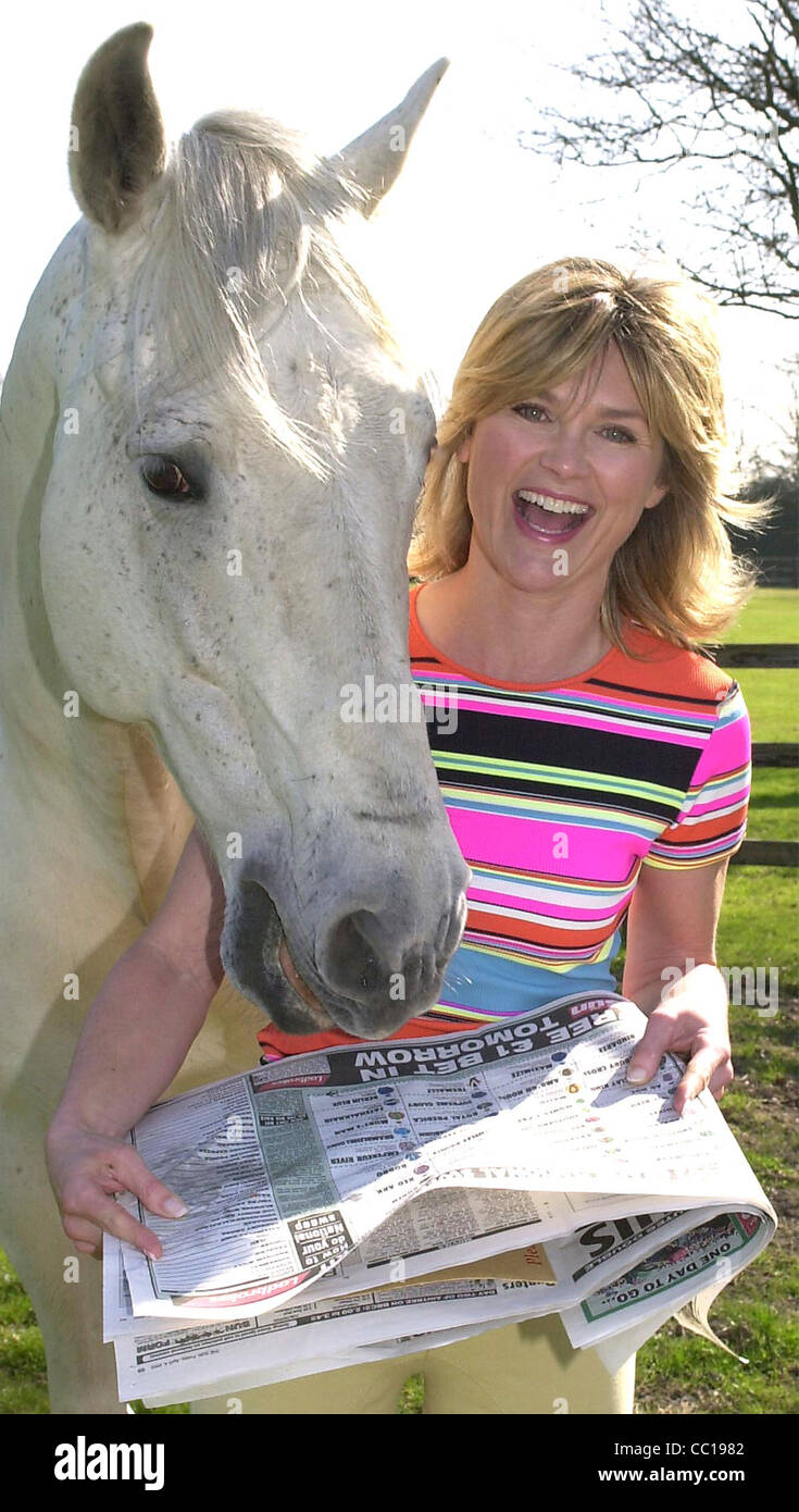 Anthea Turner is a keen horsewoman as well as an actress and tv presenter Stock Photo