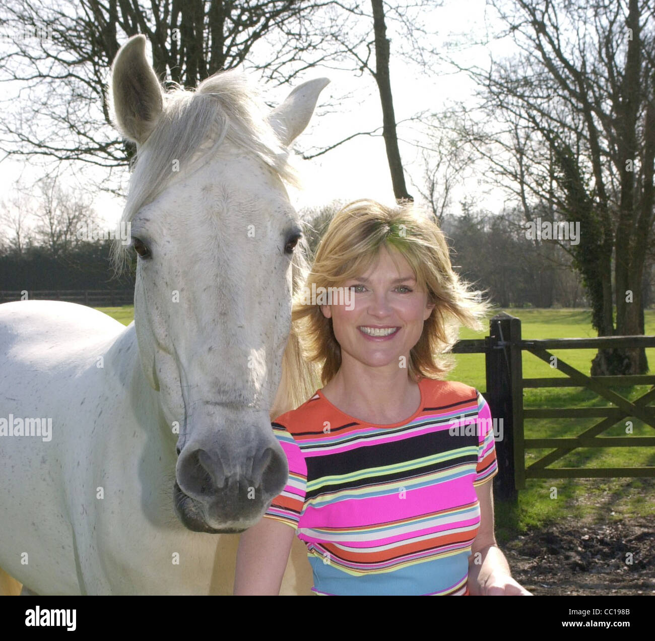Anthea Turner is a keen horsewoman as well as an actress and tv presenter Stock Photo