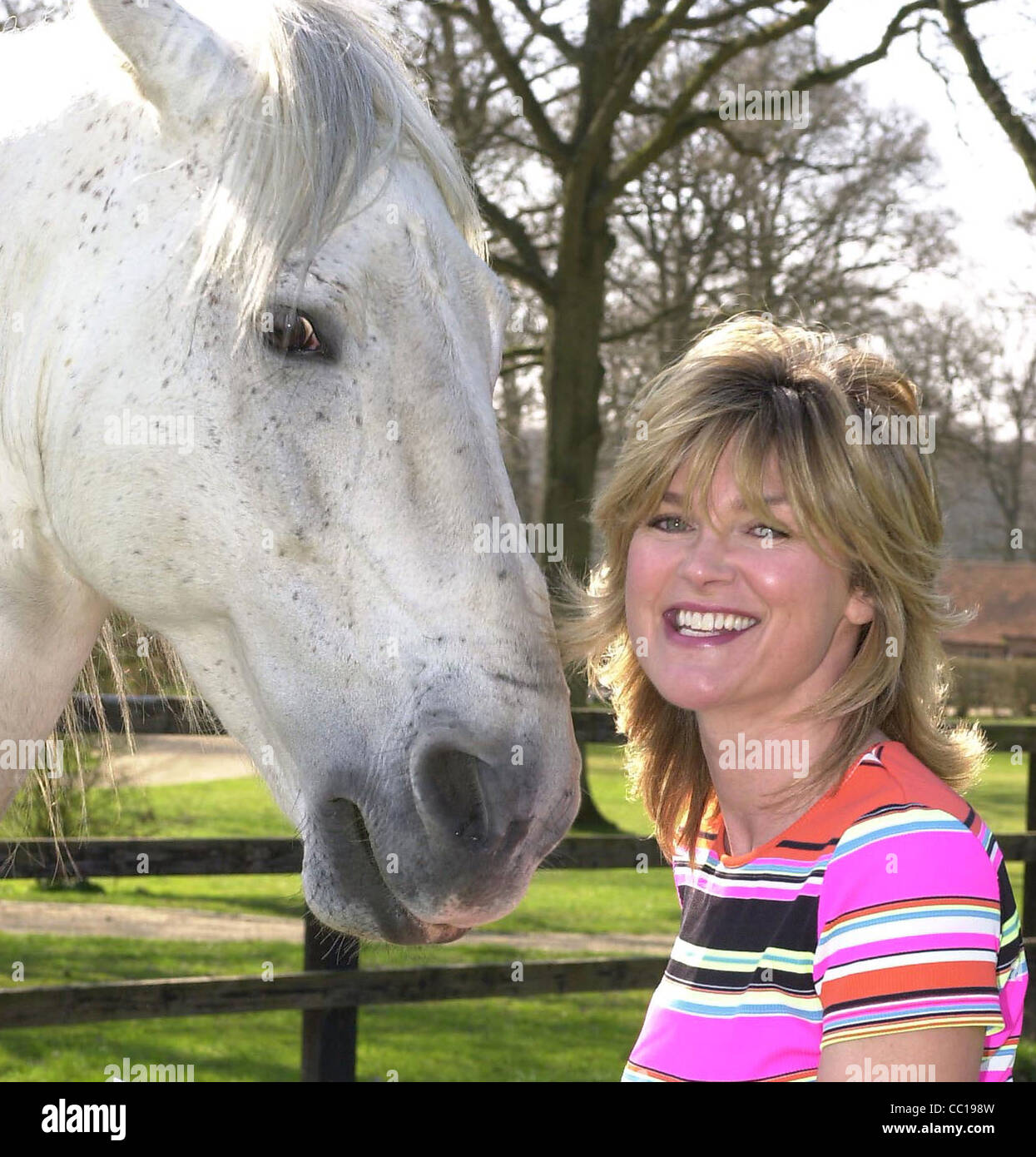 Anthea Turner is a keen horsewoman as well as an actress and tv presenter Stock Photo