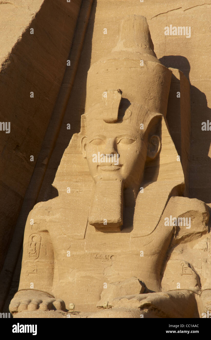 Egyptian art. Great Temple of Ramses II. Colossal statues depicting the