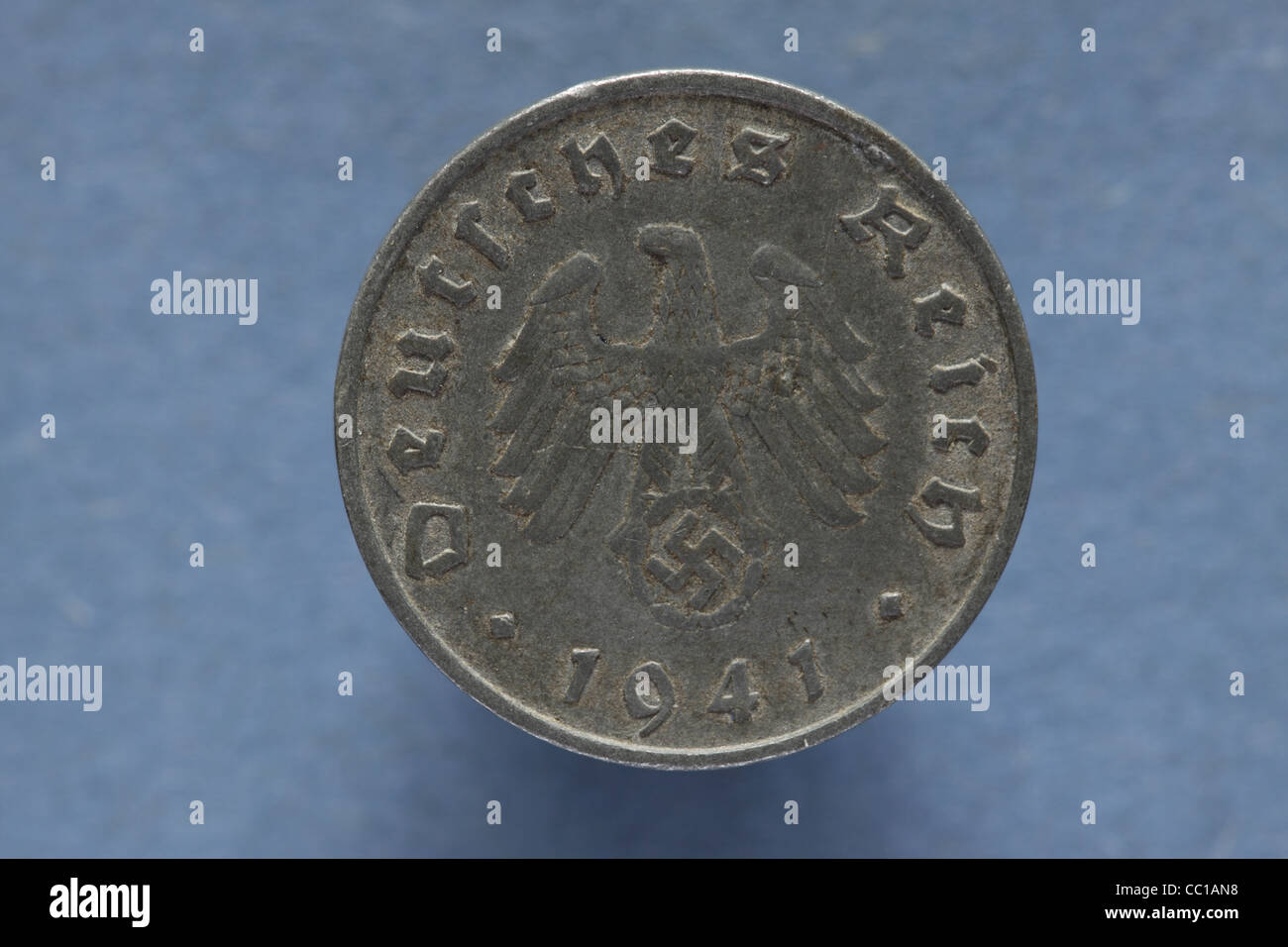 Nazi Germany 1941 Deutrches Reich 10 Reichspfennig coin money made of zinc Stock Photo