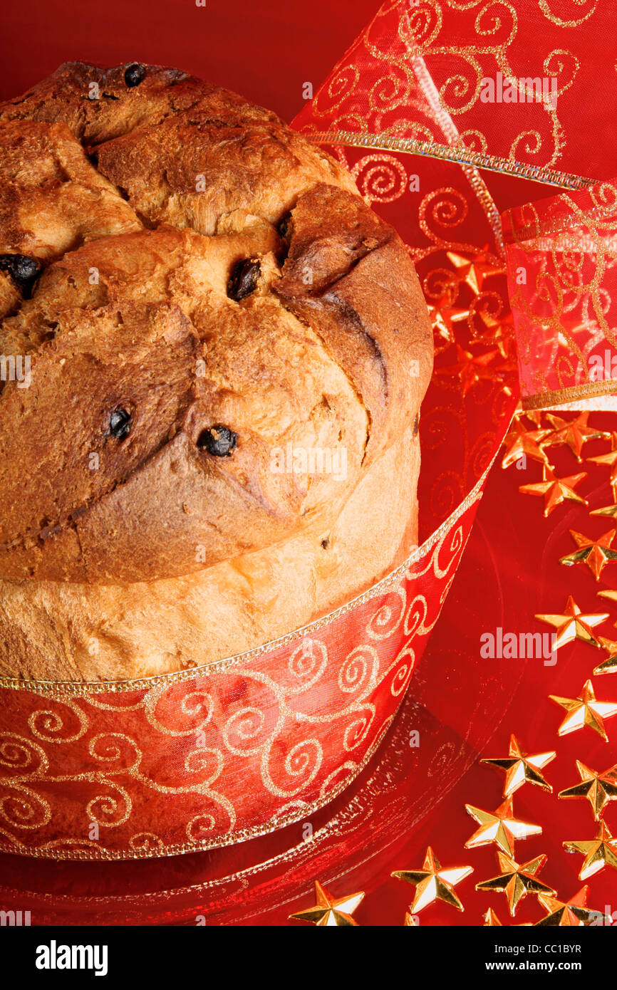 Panettone, the italian Christmas fruit cake Stock Photo