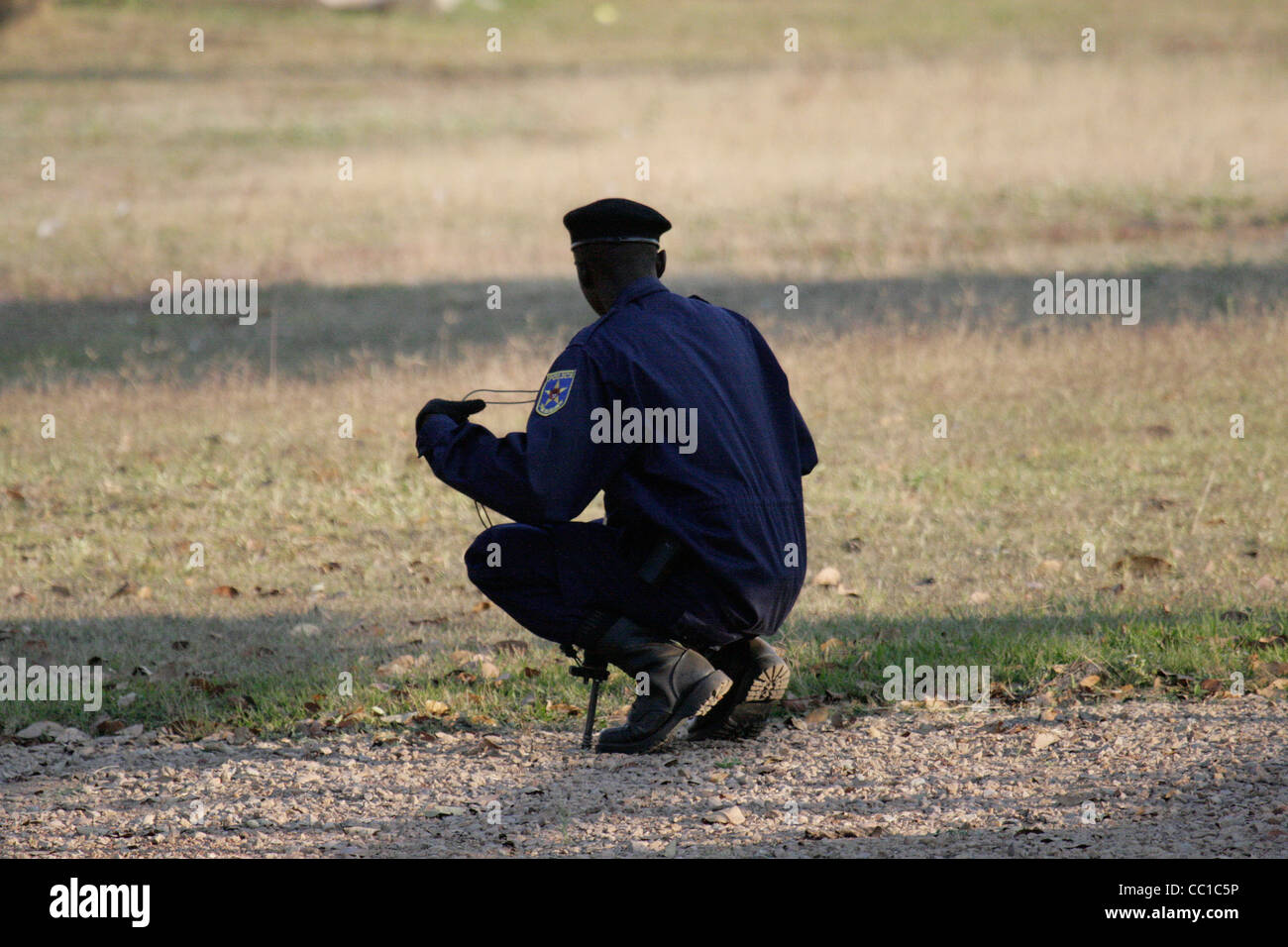 Congolese Policeman/Guard (DRC) Stock Photo