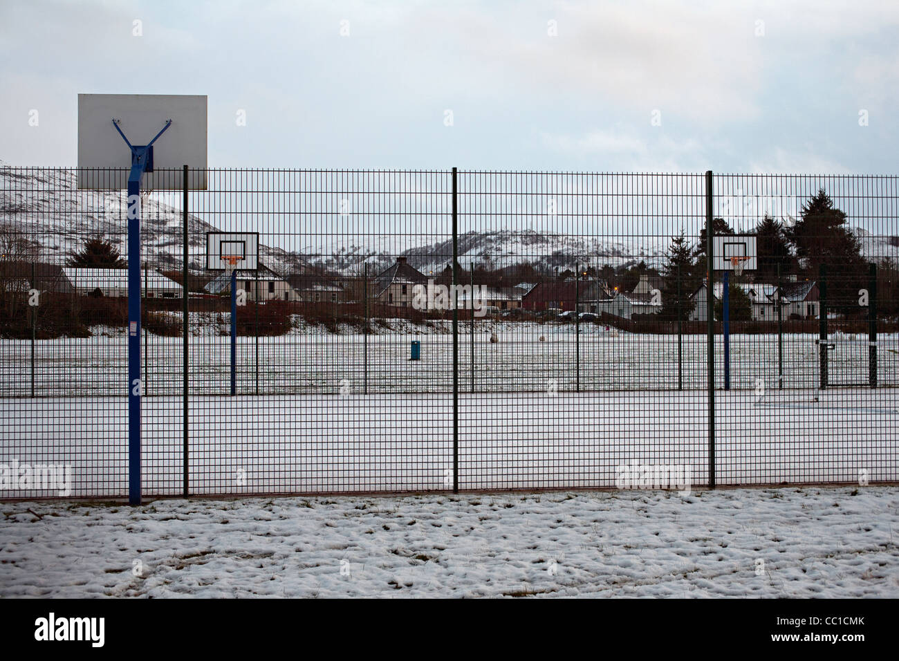 basketball court in school highlands scotland Stock Photo Alamy