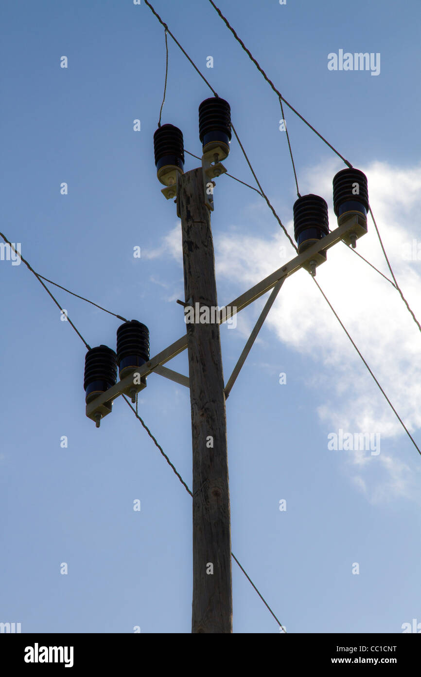 Power line glass insulators hires stock photography and images Alamy