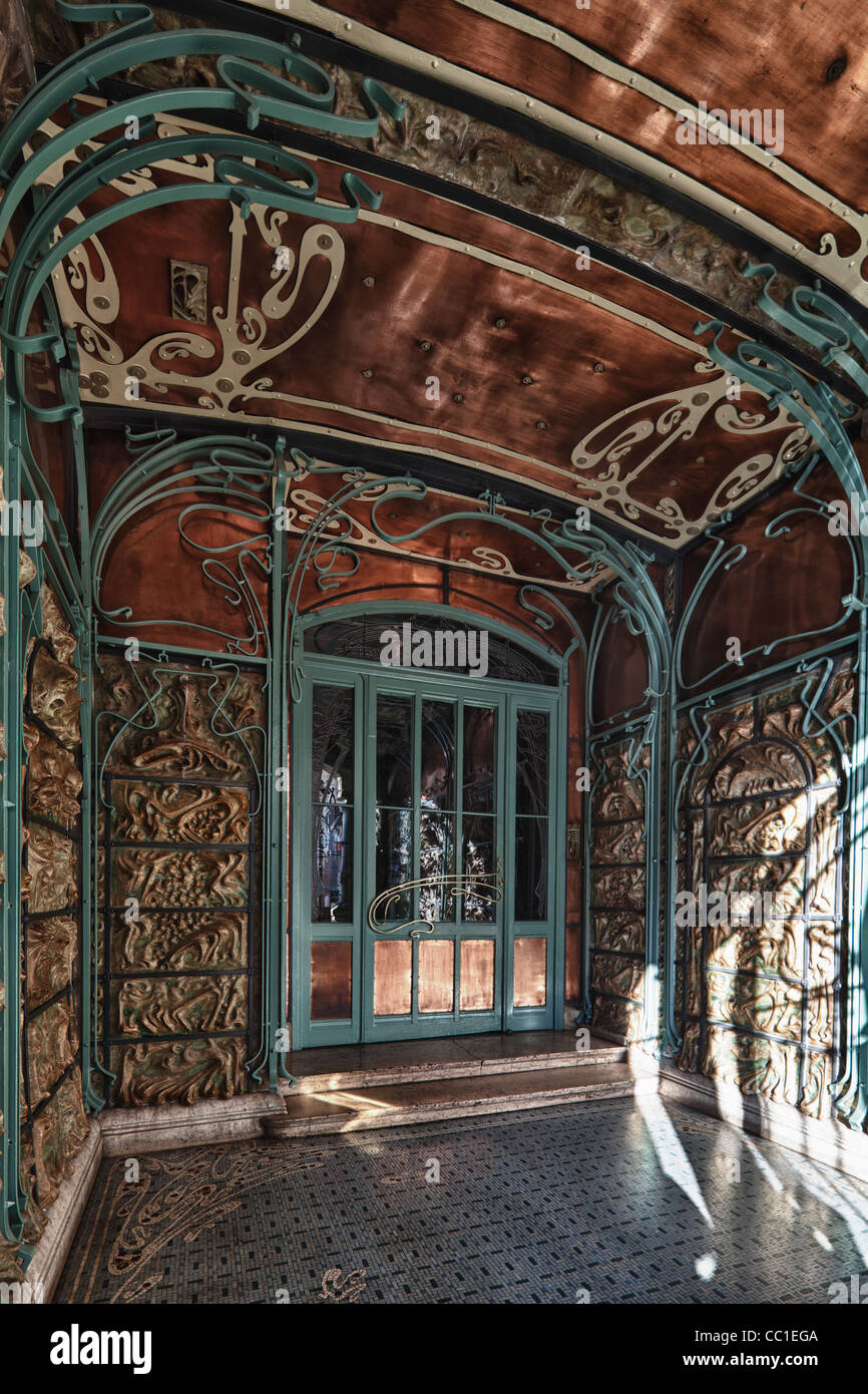 lobby, Castel Béranger by Hector Guimard, Paris, France Stock Photo