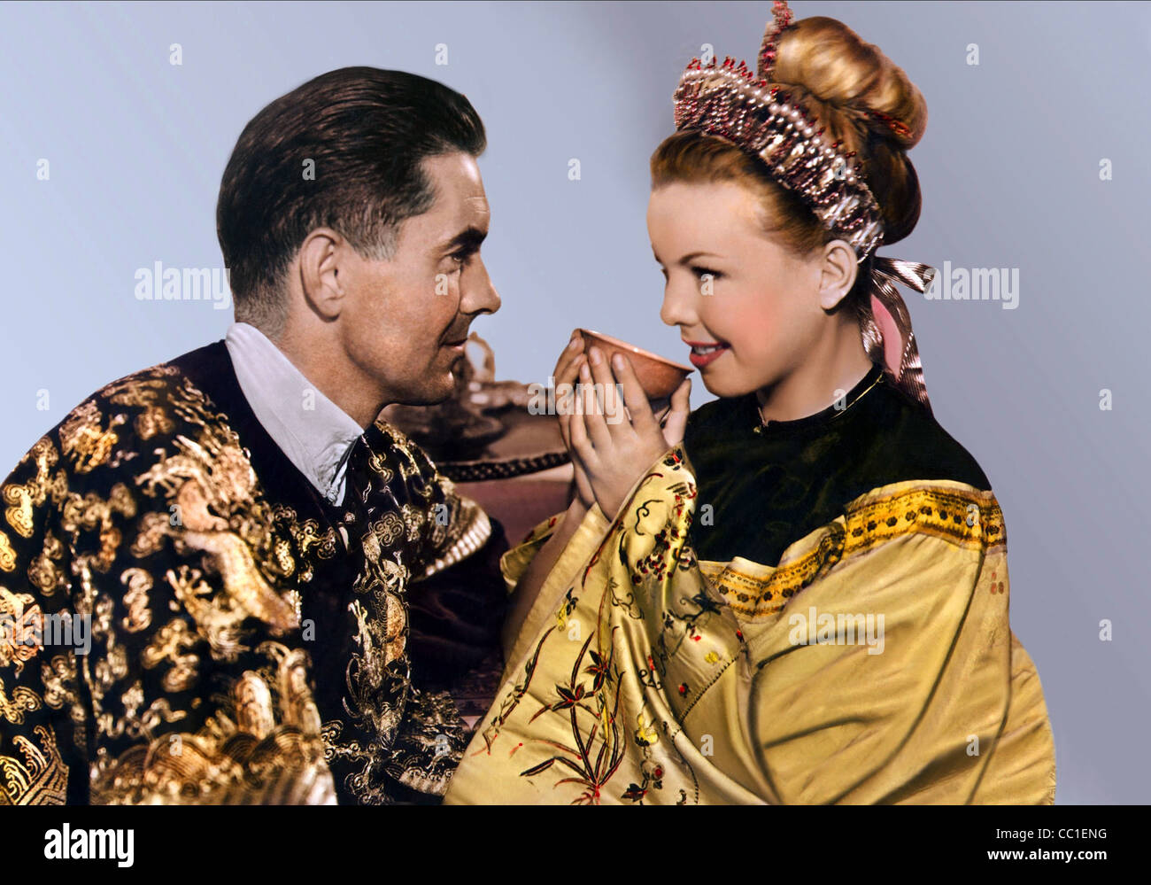 TYRONE POWER, CECILE AUBRY, THE BLACK ROSE, 1950 Stock Photo