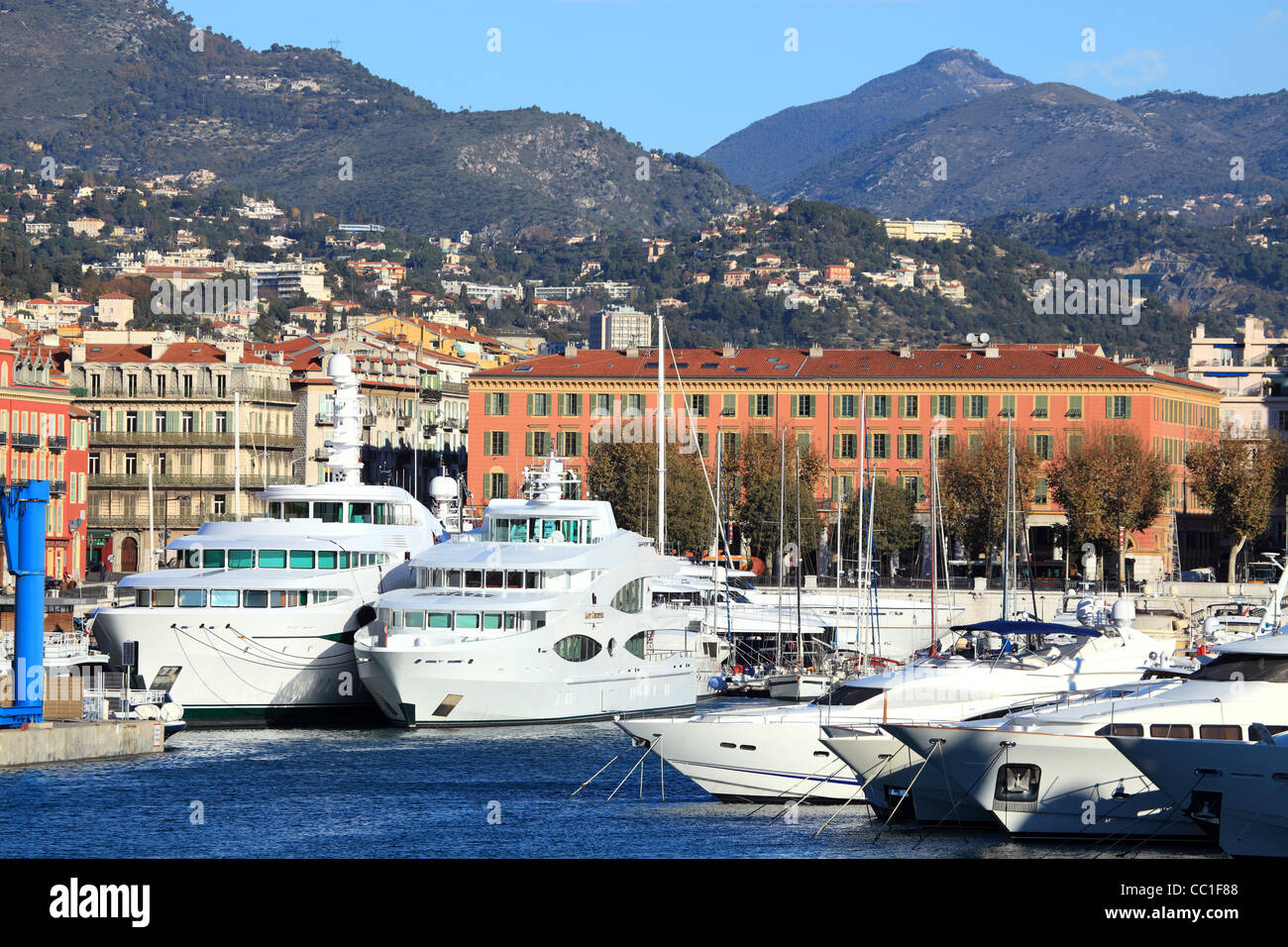 The harbor of Nice city, France Stock Photo