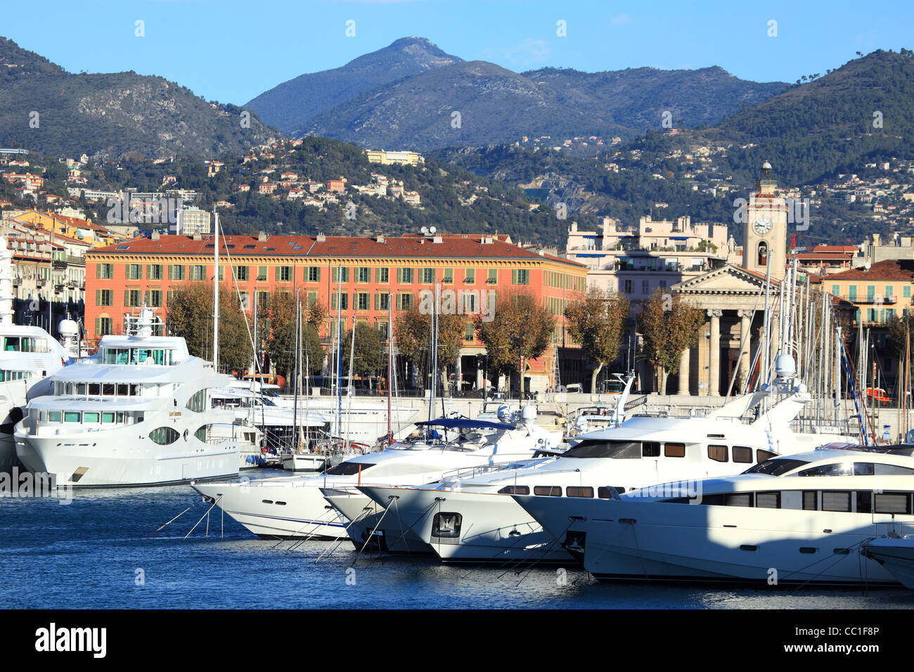 The harbor of Nice city, France Stock Photo