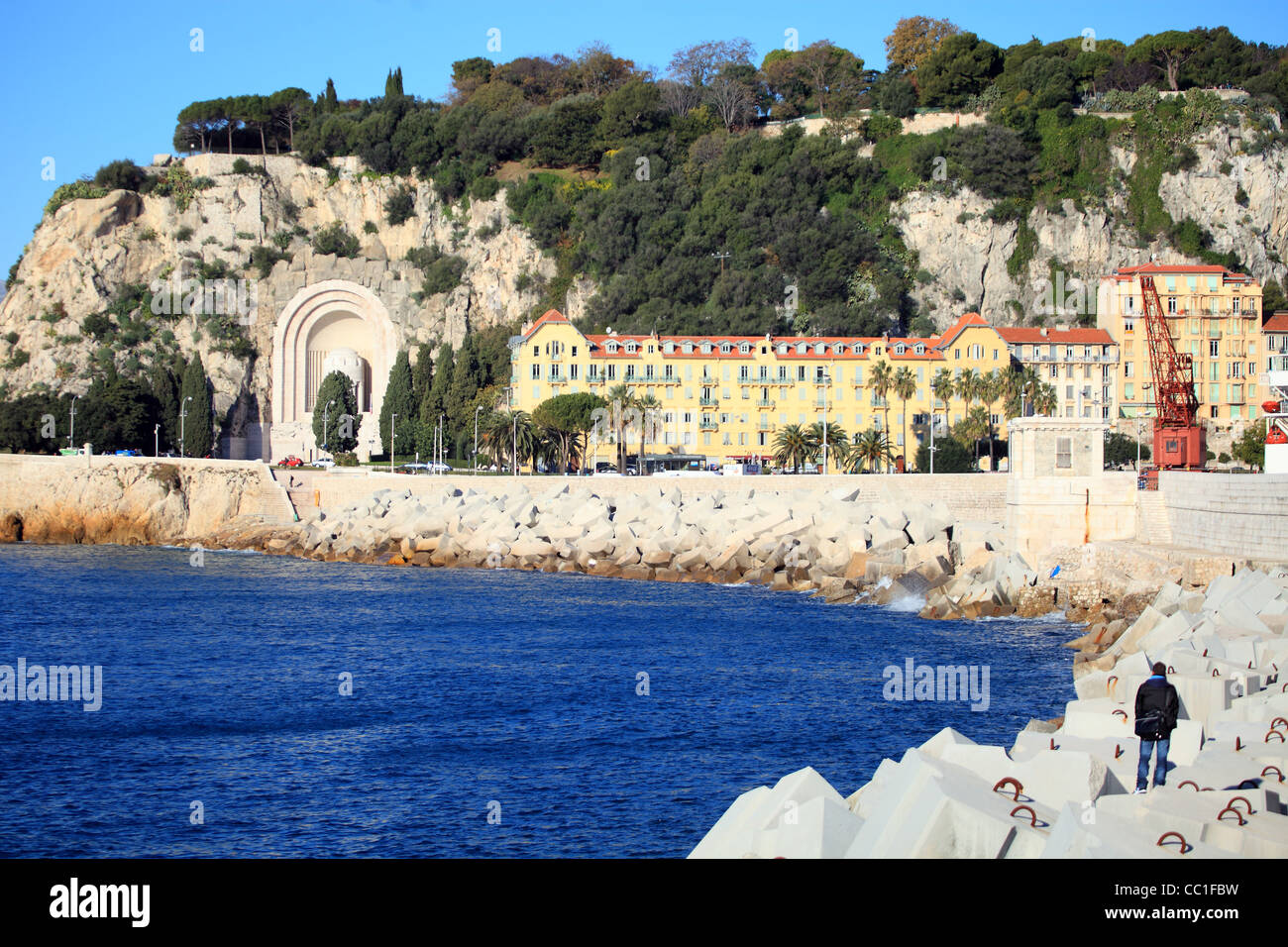 The colline du chateau of Nice city, France Stock Photo