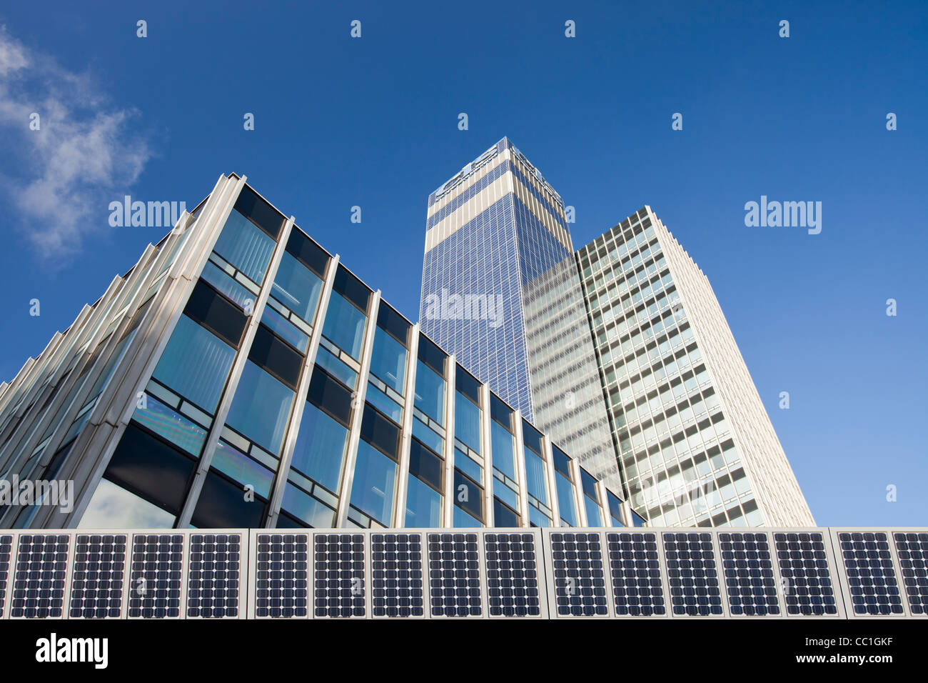 The Cooperative CIS Tower in manchester, UK. The tower has been covered in 7000 Solar panels Stock Photo