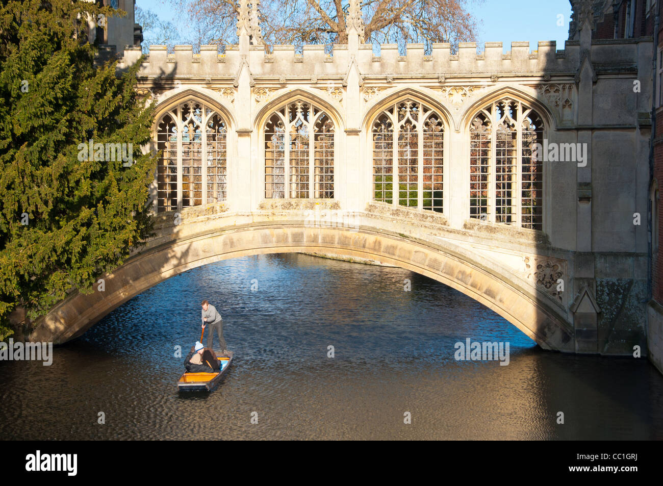 Bridge of Sighs at St John's college, Cambridge, UK Stock Photo