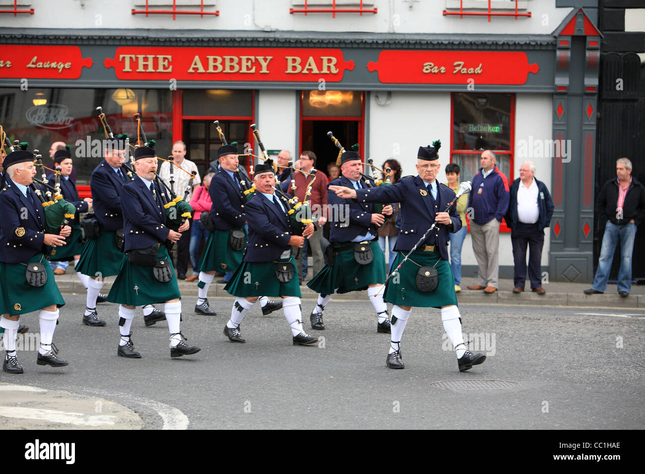 Colourful girls marching band. Cavan. Ireland Stock Photo Alamy