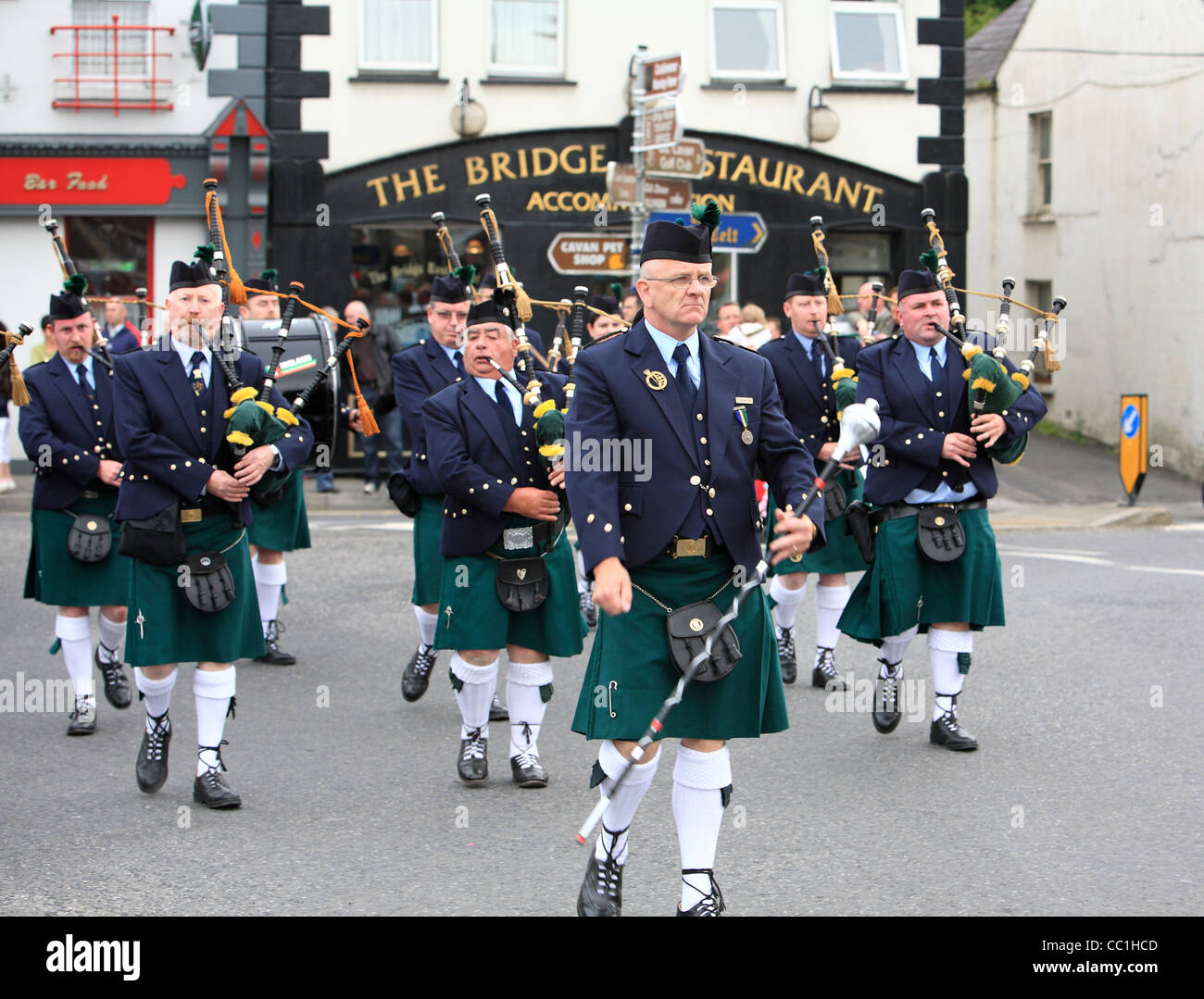 Colourful girls marching band. Cavan. Ireland Stock Photo Alamy