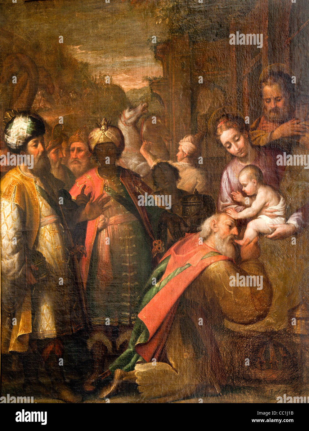Milan - paint of Three Magi from Cappella Portinari - anonym artist Stock Photo
