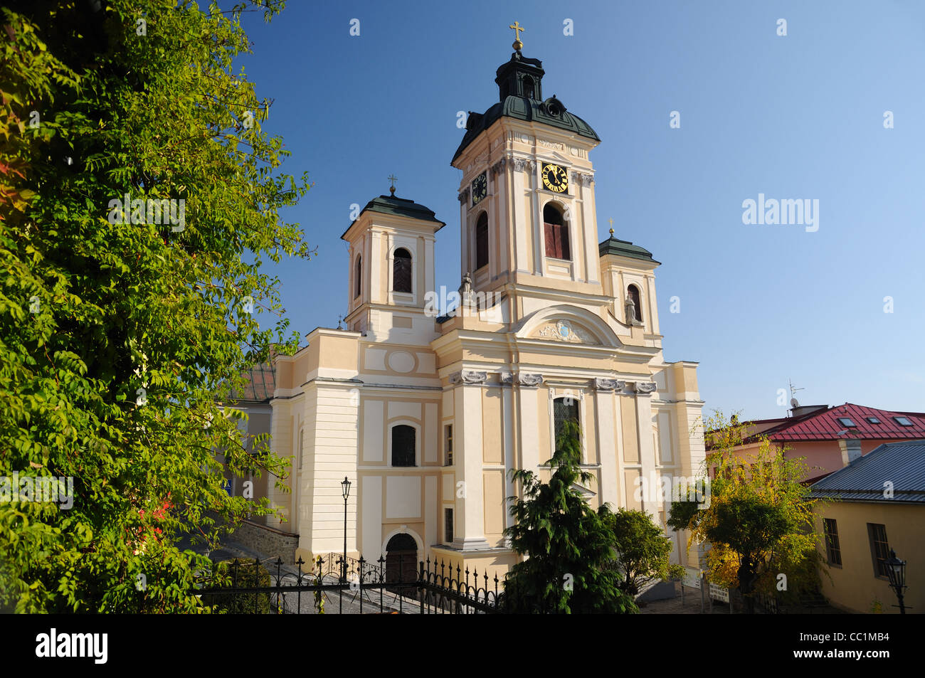 Parish church in Banska Stiavnica, Slovakia UNESCO Stock Photo