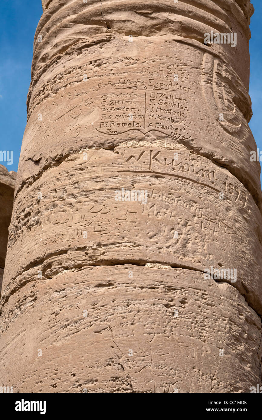 Gerhard Rohlfs expedition graffiti on pillar at the Roman Temple 