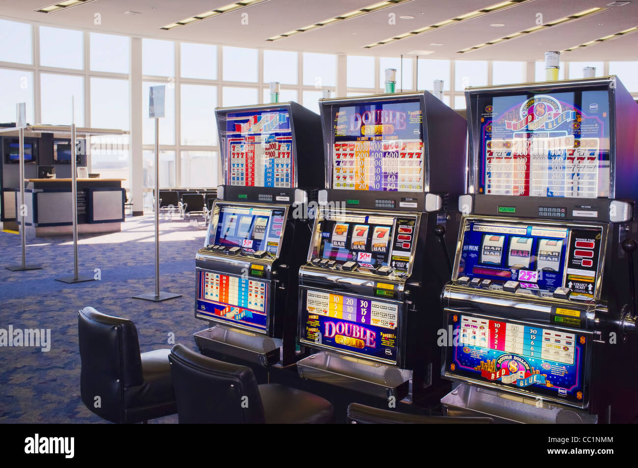 Casino Slot Machines at McCarran Airport Las Vegas Stock Photo
