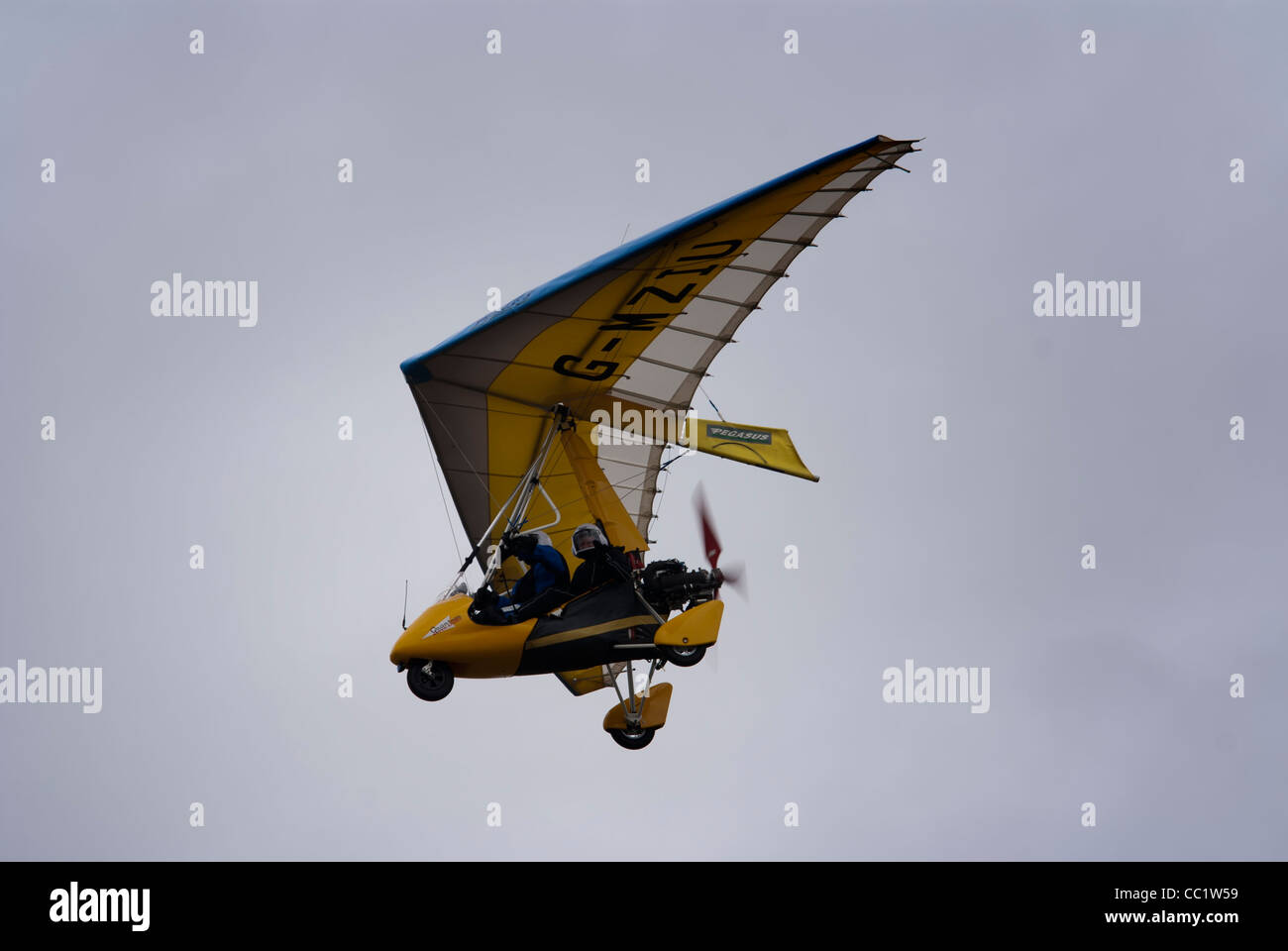 Microlight in fly by Stock Photo