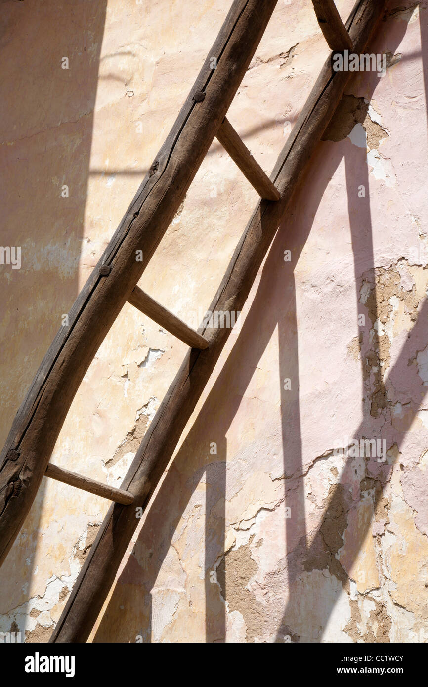 ladder from old farm house Stock Photo