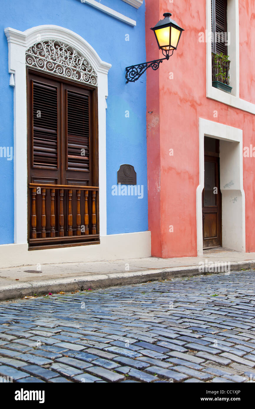 Colorful buildings in old town San Juan Puerto Rico Stock Photo