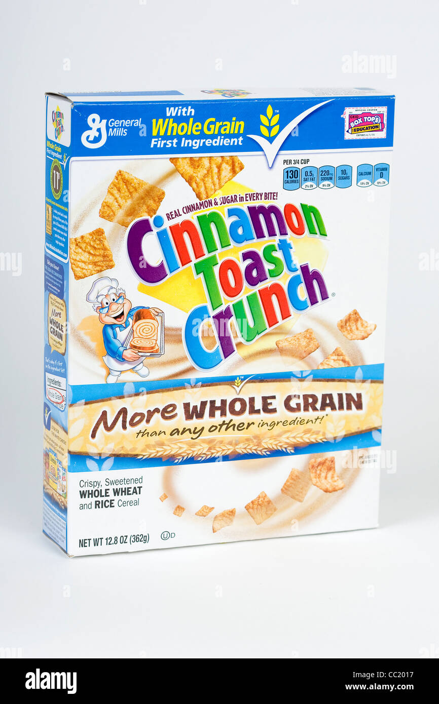 Cinnamon Toast Crunch breakfast cereal. Stock Photo