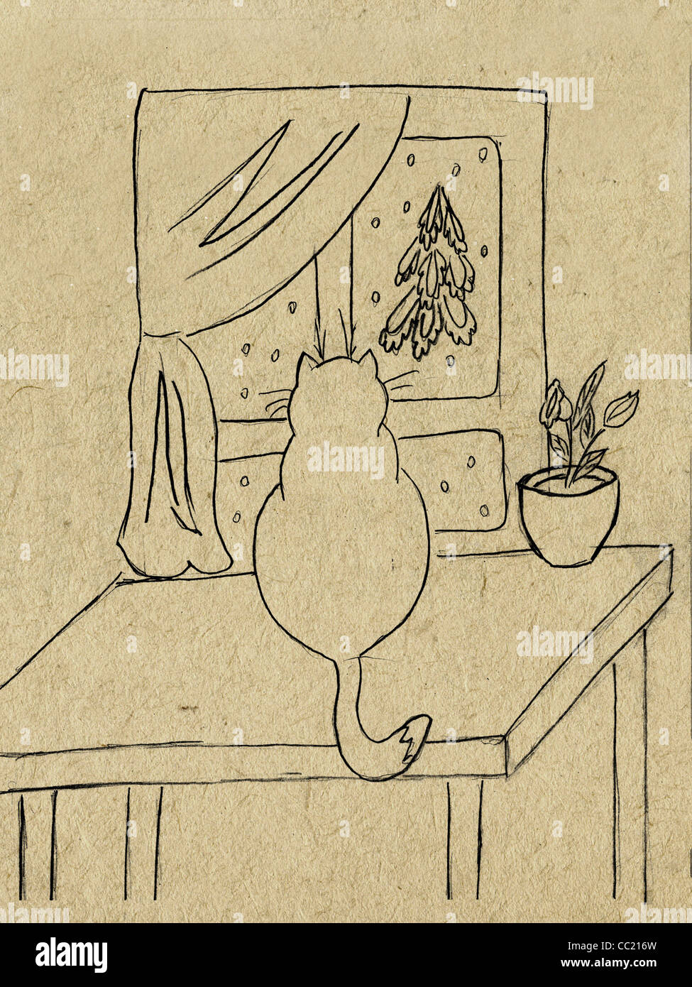 pencil drawing on paperboard Stock Photo - Alamy