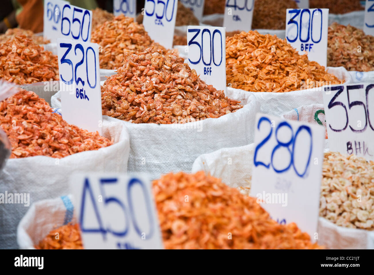 Piles of dried shrimp in a market. Chinatown, Bangkok, Thailand Stock Photo Alamy