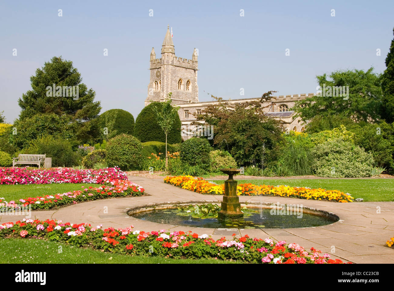 Summer floral display Memorial Gardens Old Amersham Bucks Stock Photo Alamy