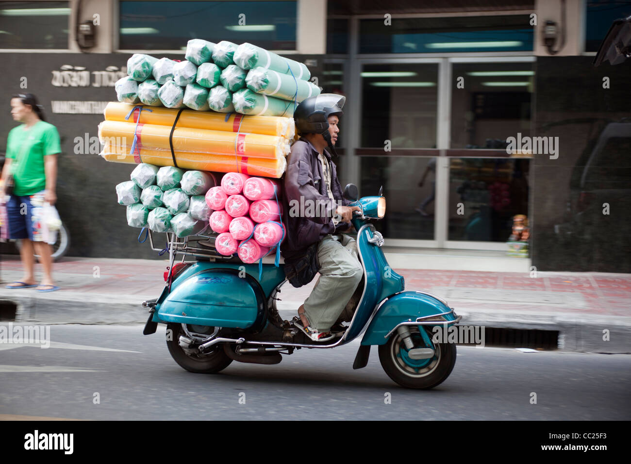 Vespa Scooter Used as Courier Chinatown Bangkok Thailand Stock Photo - Alamy