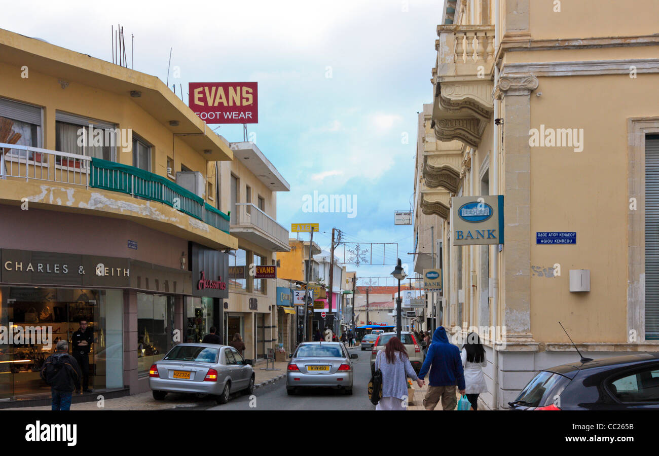 Narrow Road in the Town Centre of Paphos, Cyprus Stock Photo Alamy