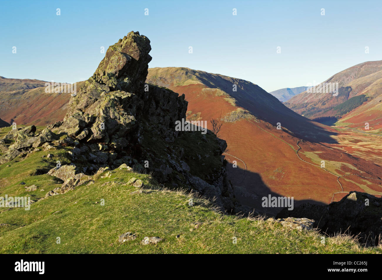 The Howitzer on top of Helm Crag in the Lake District National Park, Cumbria, England. Stock Photo