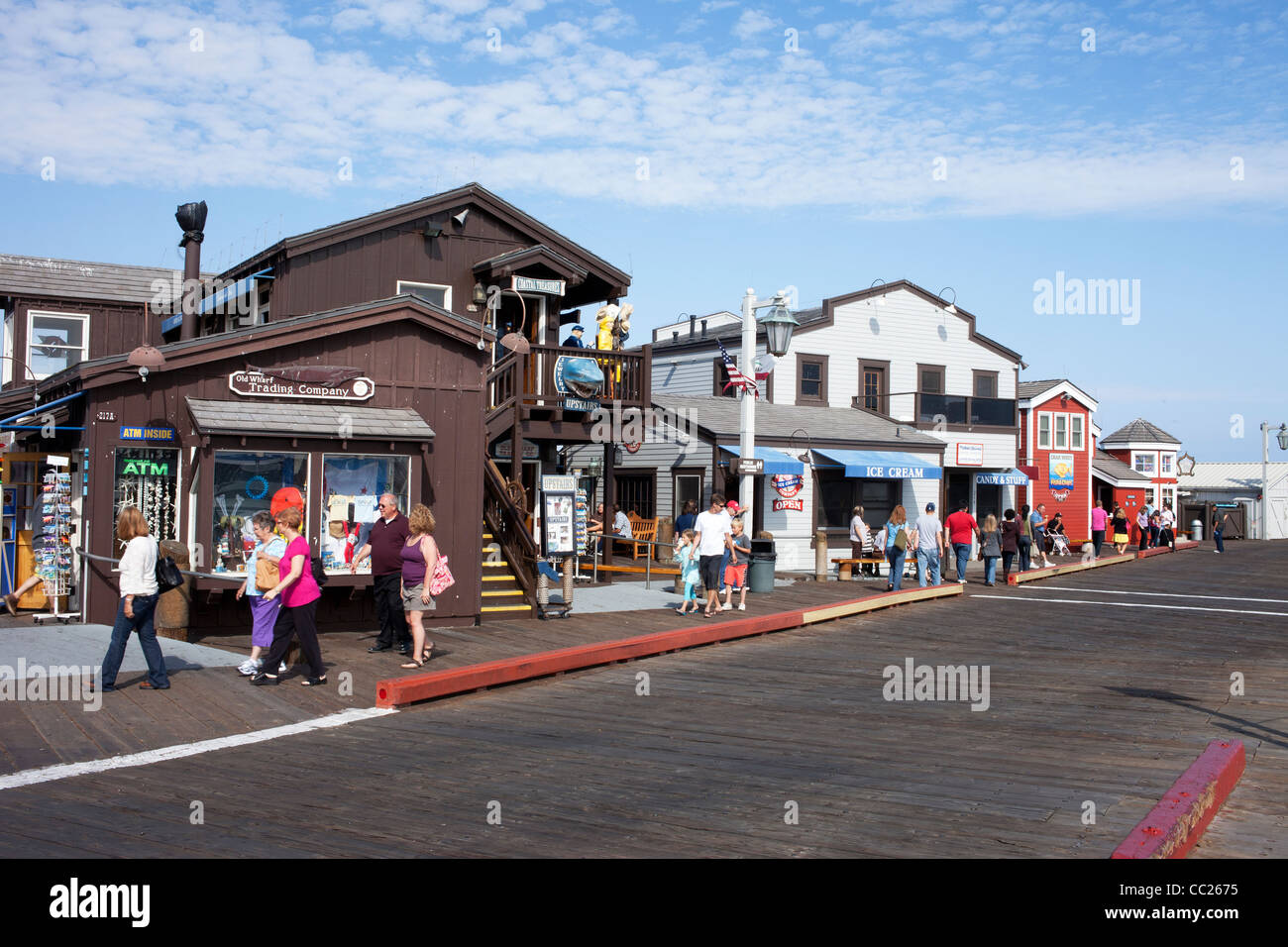 Stearns wharf pier in Santa Barbara California Stock Photo